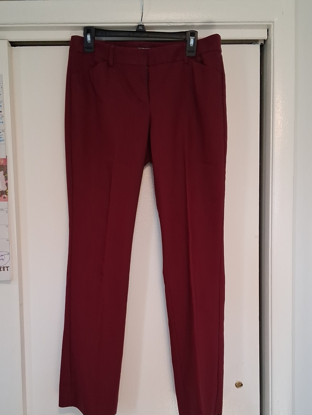 Express Women's Burgundy Straight-Leg Dress Pants